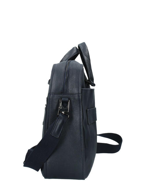 CAMPIONARIO - DAVID Malet&iacute;n para port&aacute;til de 15,6 ", en piel azul - Maletines de Trabajo