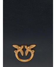 PINKO HORIZONTAL FLAT  Bolso bandolera, en piel. negro-oro antiguo - Bolsos Mujer - 3