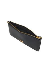 PINKO HORIZONTAL FLAT  Bolso bandolera, en piel. negro-oro antiguo - Bolsos Mujer - 4