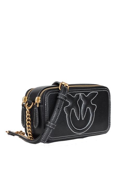 CARRIE Mini bolso bandolera, en piel. negro-oro antiguo - Bolsos Mujer