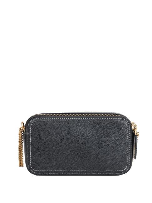 CARRIE Mini bolso bandolera, en piel. negro-oro antiguo - Bolsos Mujer