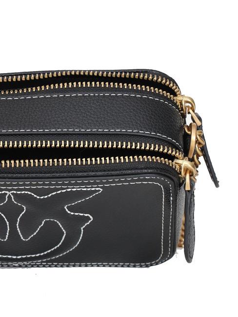 CARRIE Mini bolso bandolera, en piel. negro-oro antiguo - Bolsos Mujer