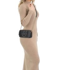PINKO CARRIE Mini bolso bandolera, en piel. negro-oro antiguo - Bolsos Mujer - 5