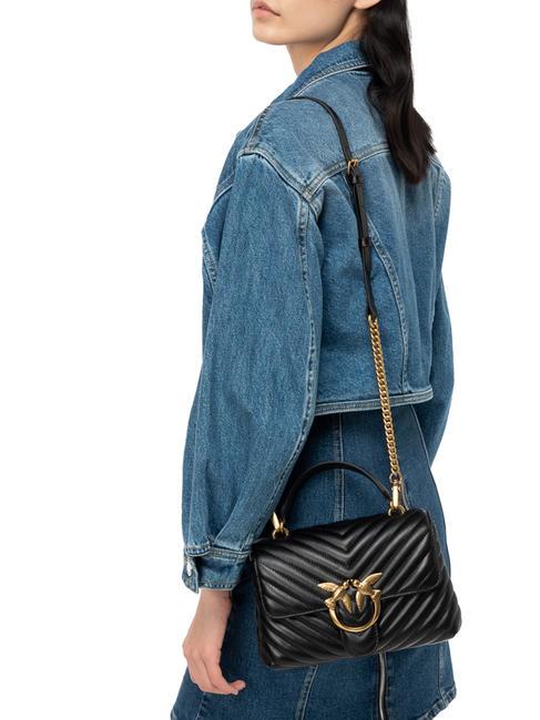 LOVE LADY PUFF Mini bolso de mano, con bandolera negro-oro antiguo - Bolsos Mujer