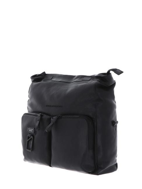 CAMPIONARIO - HARPER  Messenger para PC de 13", en cuero negro - Maletines de Trabajo