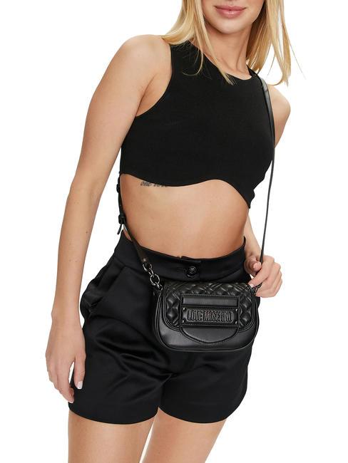 QUILTED TAB  Mini bolso de hombro negro - Bolsos Mujer