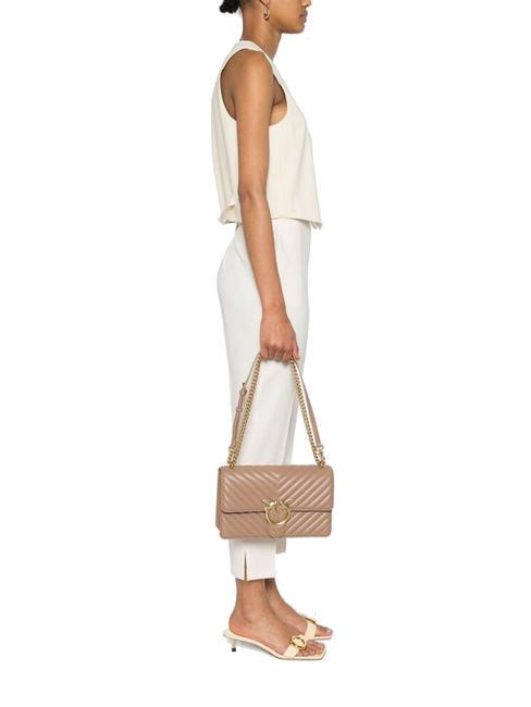 CLASSIC LOVE ONE Bolso de napa galleta de jengibre-oro antiguo - Bolsos Mujer