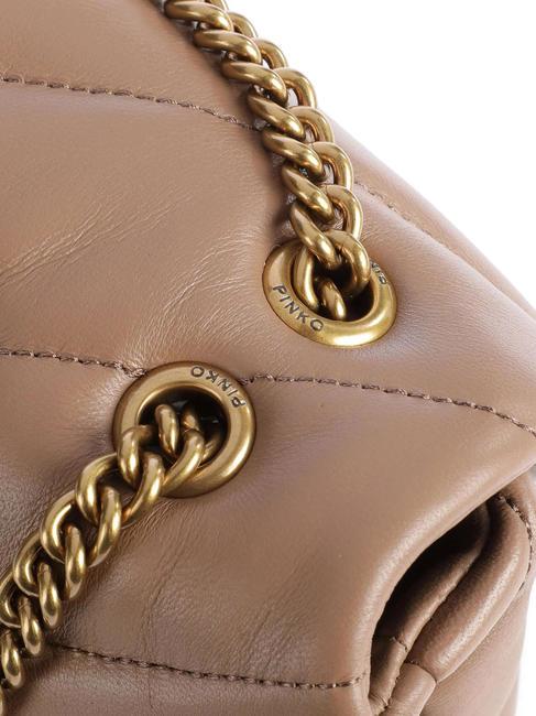 MINI LOVE BAG Bolsa de napa galleta de jengibre-oro antiguo - Bolsos Mujer