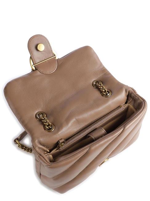 MINI LOVE BAG Bolsa de napa galleta de jengibre-oro antiguo - Bolsos Mujer