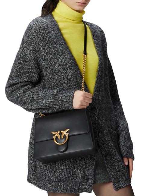 LOVE ONE  Bolso de mano, con bandolera negro-oro antiguo - Bolsos Mujer