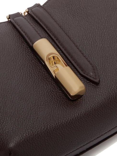 GOCCIA Bolso bandolera de piel martillada chocolate - Bolsos Mujer