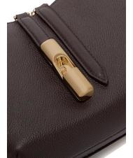 FURLA GOCCIA Bolso bandolera de piel martillada chocolate - Bolsos Mujer - 3