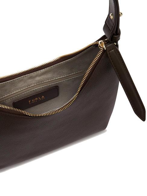 GOCCIA Bolso bandolera de piel martillada chocolate - Bolsos Mujer