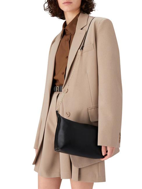 NUVOLA Bolso bandolera mini de piel negro - Bolsos Mujer