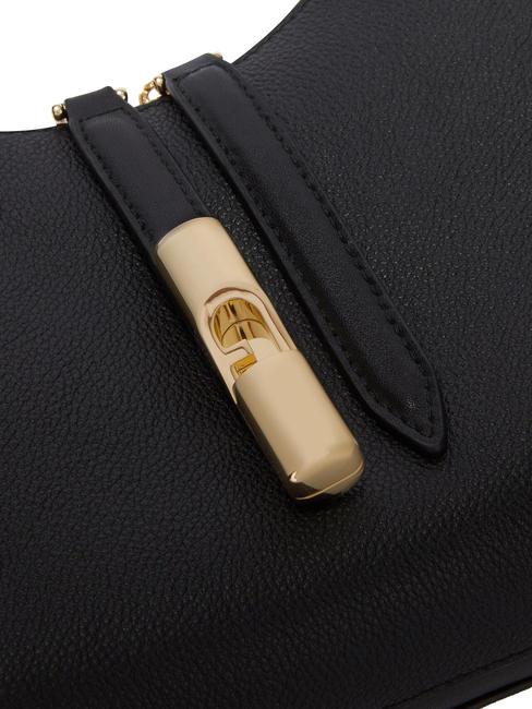 GOCCIA Bolso bandolera de piel martillada negro - Bolsos Mujer