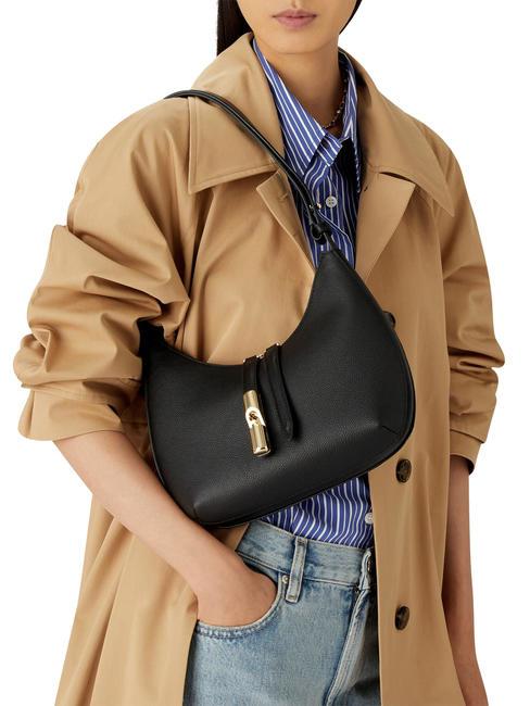 GOCCIA Bolso bandolera de piel martillada negro - Bolsos Mujer