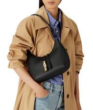 FURLA GOCCIA Bolso bandolera de piel martillada negro - Bolsos Mujer - 6