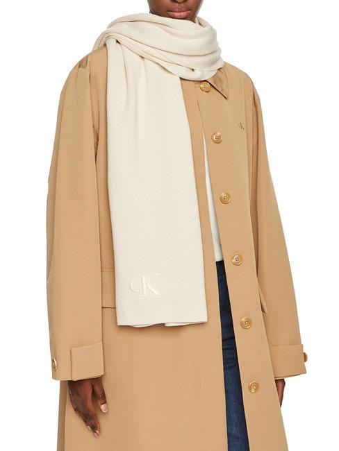 CK JEANS MONOGRAM EMBRO Bufanda de poliéster reciclado abedul - Bufandas