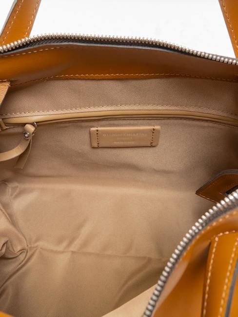 ORIGAMI Bolso de mano, con bandolera, en piel. bronceado - Bolsos Mujer