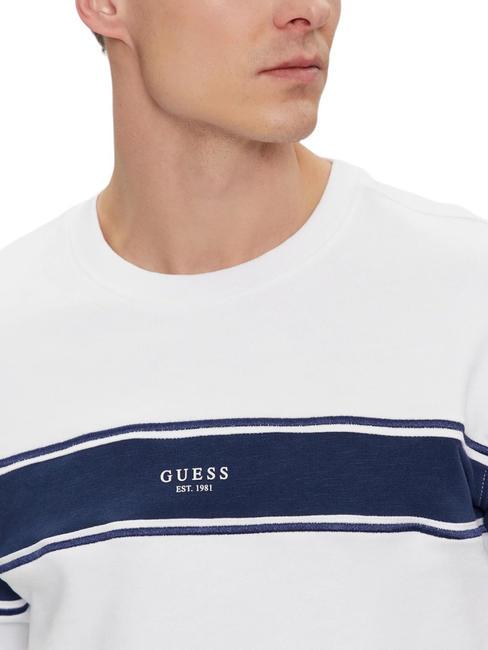 INSERTED STRIPE Sudadera de algodón con cuello redondo purwhite - Sudaderas