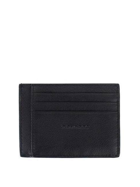 BLACK SQUARE Tarjetero plano de piel negro - Carteras Hombre