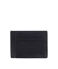 PIQUADRO BLACK SQUARE Tarjetero plano de piel negro - Carteras Hombre - 2