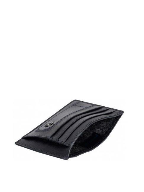 BLACK SQUARE Tarjetero plano de piel negro - Carteras Hombre