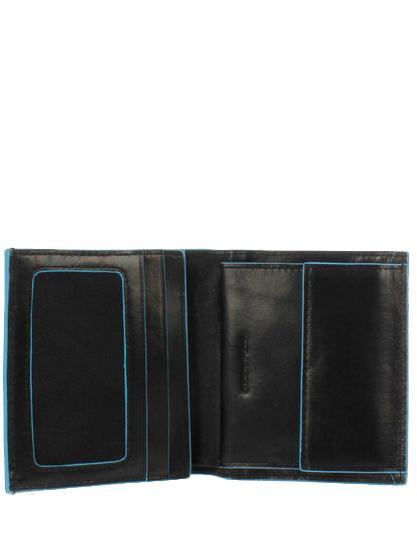 BLUE SQUARE  Cartera de piel con logo metalizado. negro - Carteras Hombre