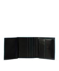 PIQUADRO BLUE SQUARE  Cartera de piel con logo metalizado. negro - Carteras Hombre - 3