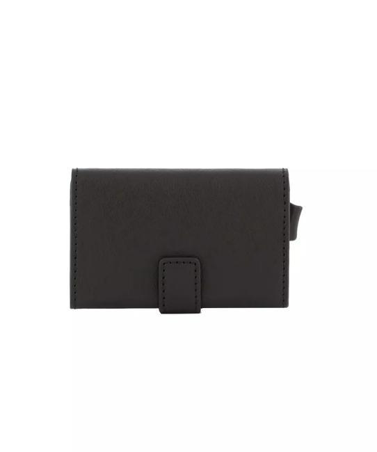 BLACK SQUARE Tarjetero de piel negro - Carteras Hombre