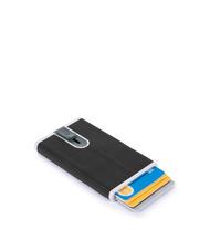 PIQUADRO  NEGRO CUADRADO Tarjetero met&aacute;lico forrado en piel negro - Carteras Hombre - 2