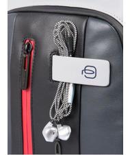 PIQUADRO URBAN Bolso de piel de un solo hombro gris negro - Mochilas para portátil - 3