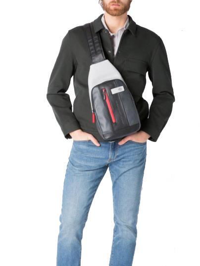 URBAN Bolso de piel de un solo hombro gris negro - Mochilas para portátil