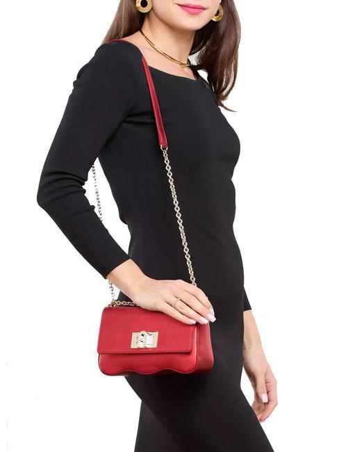 1927 Mini bolso en piel metalizada rojo veneciano - Bolsos Mujer