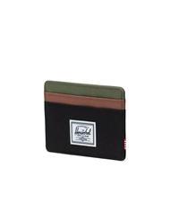 HERSCHEL CHARLIE  Tarjetero plano negro/trébol de cuatro hojas/marrón silla de montar - Carteras Mujer - 2