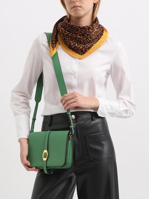 COSIMA Bolso bandolera de piel martillada menta - Bolsos Mujer
