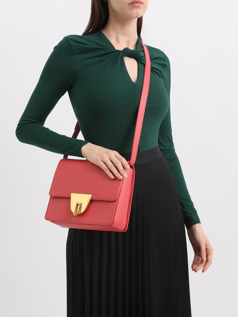 NICO Bolso bandolera pequeño de piel arándanos - Bolsos Mujer