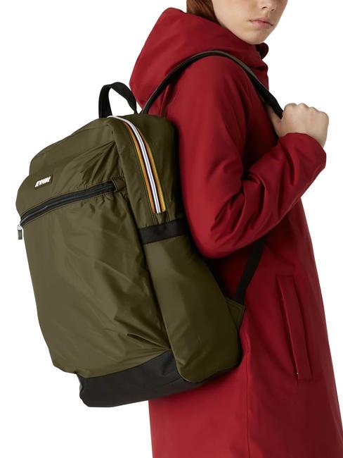 LAON Mochila de nailon verde negruzco - Mochilas Escuela & Tiempo Libre