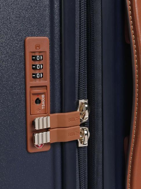 BELLAGIO Carro extensible grande Azul / Cuero - Trolley Rígidos