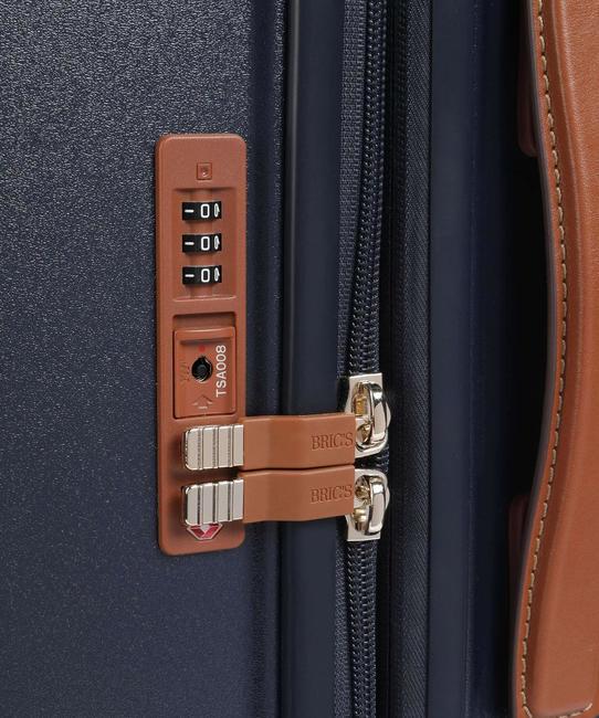 BELLAGIO Carro extensible mediano-grande Azul / Cuero - Trolley Rígidos