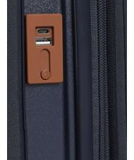 BRIC’S BELLAGIO Carro de cabina ampliable con PC y puerto USB Azul / Cuero - Equipaje de mano - 7