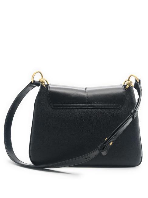 ELISABETTA Bolso bandolera de piel con solapa Oro negro - Bolsos Mujer