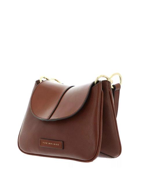 ELISABETTA  Bolso bandolera, en piel. BROWN - Bolsos Mujer