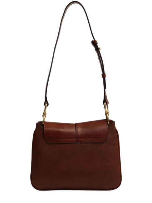 ELISABETTA  Bolso bandolera, en piel. BROWN - Bolsos Mujer