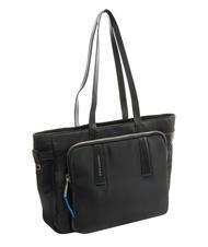 PIQUADRO RYAN Shopper para PC de 14", en tejido reciclado negro - Bolsos Mujer - 2