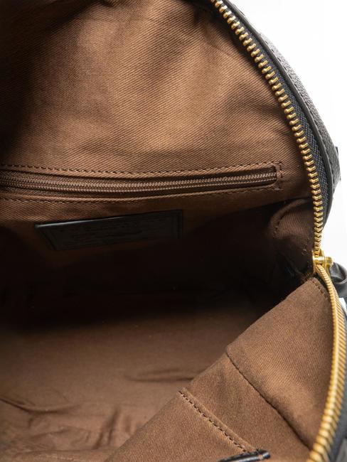 DOMITILLA Mochila de cuero Oro negro - Bolsos Mujer