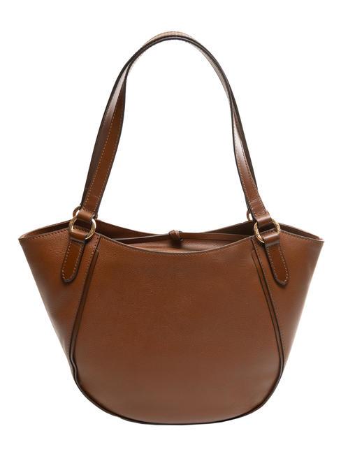 DOMITILLA  Shopper de hombro, en piel. BROWN - Bolsos Mujer