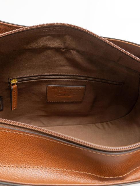 DOMITILLA  Shopper de hombro, en piel. BROWN - Bolsos Mujer