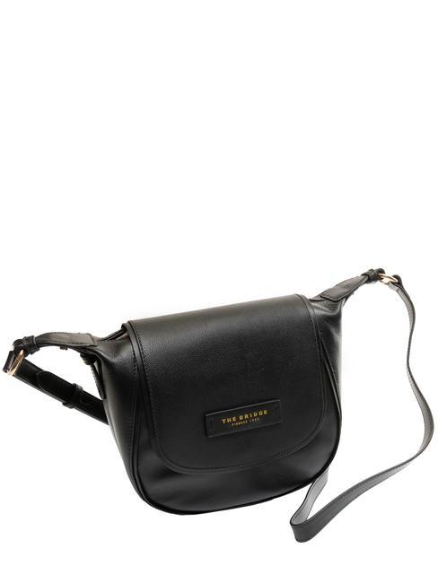 DOMITILLA Bolso bandolera, en piel. Oro negro - Bolsos Mujer