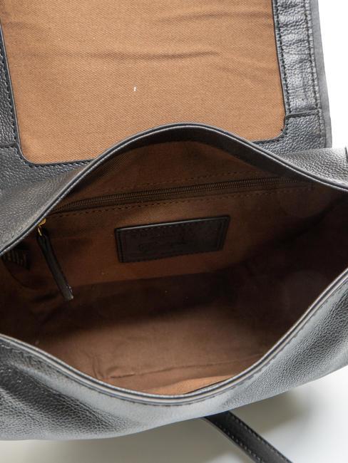 DOMITILLA Bolso bandolera, en piel. Oro negro - Bolsos Mujer